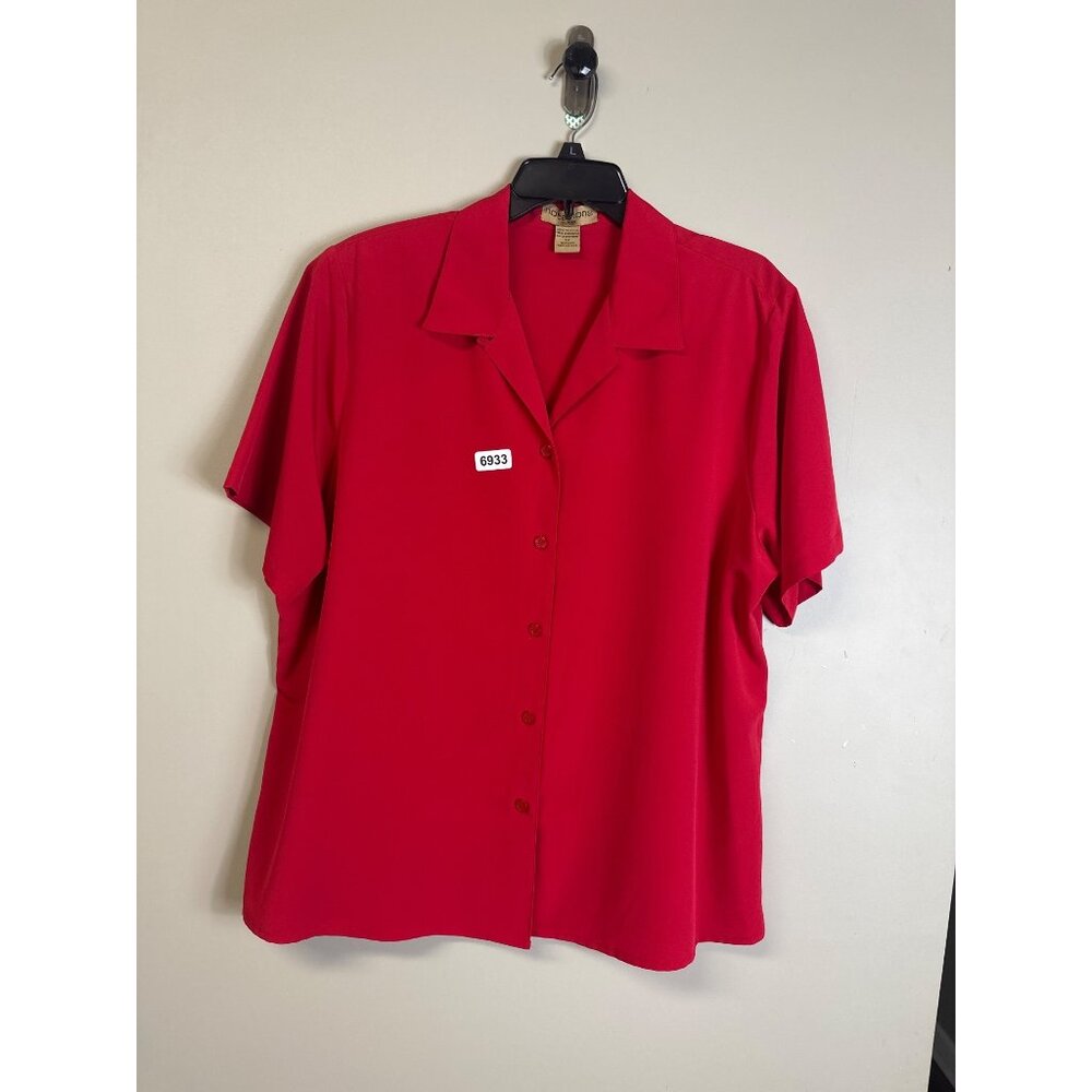 Notations women 1x red blouse button down